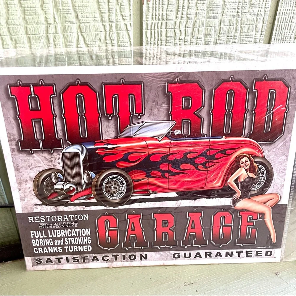 NEW Hot Rod Garage Metal Sign